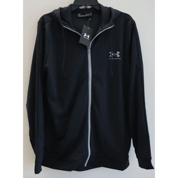 Under Armour 1370153 002 Men's Sz M Black/Gray UA JD Knit Hooded Tracksuit - Picture 7 of 11